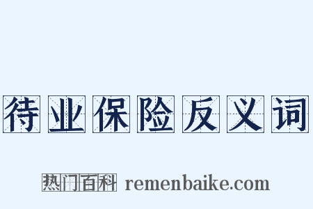 待业保险反义词是什么意思的图片